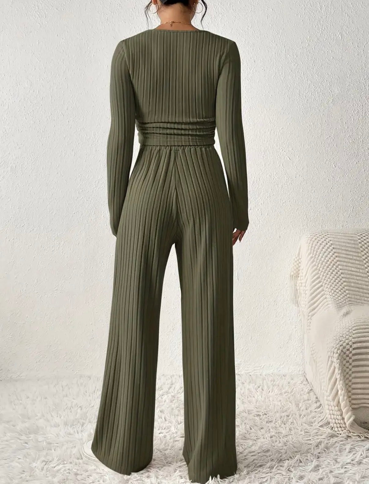 Ribbed Lounge Set – Khaki Edition