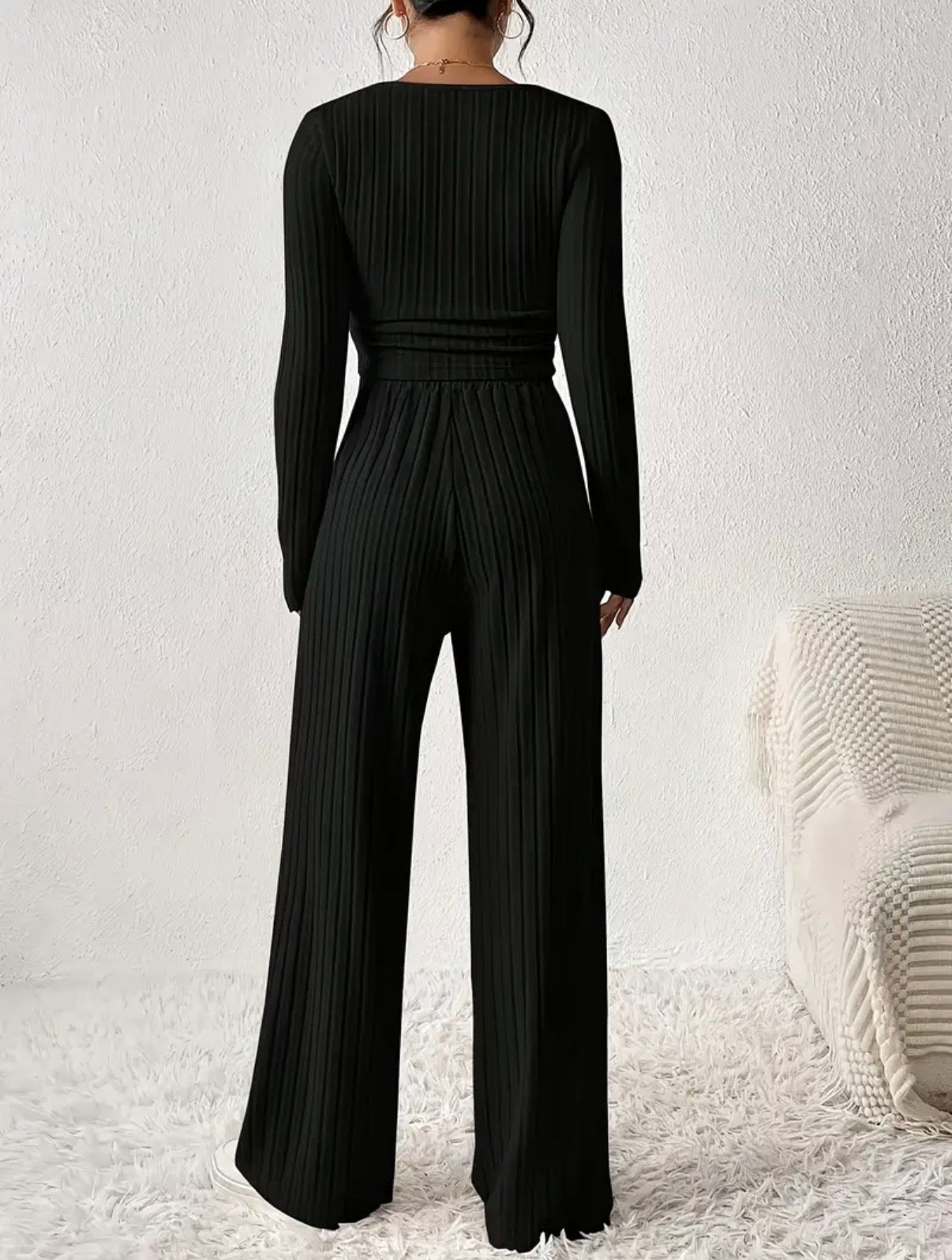 Ribbed Lounge Set – Black Edition