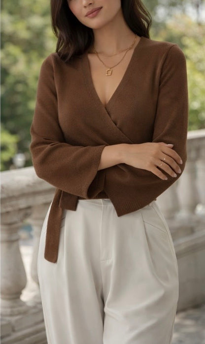 Wickelpullover Braun