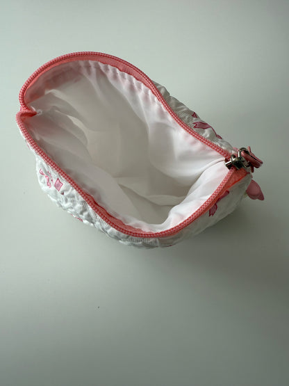 Bowty Pouch – White & Pink Edition