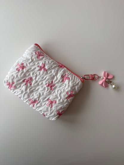 Bowty Pouch – White & Pink Edition