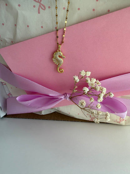 Golden Seahorse Necklace