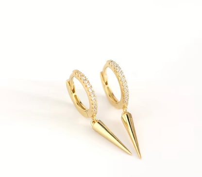 Golden Spike Drop Hoops