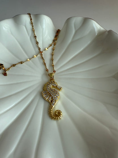 Golden Seahorse Necklace