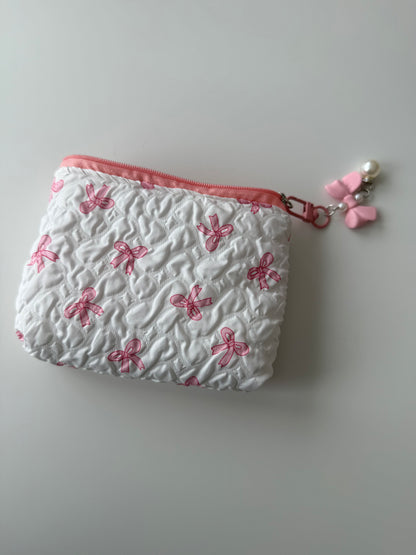 Bowty Pouch – White & Pink Edition
