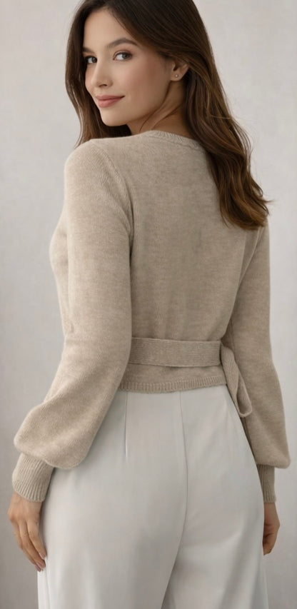 Wickelpullover Creme