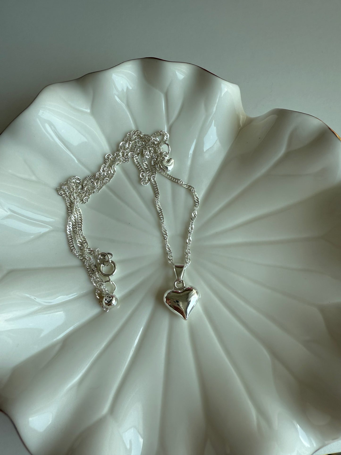 Silvery Heart Necklace