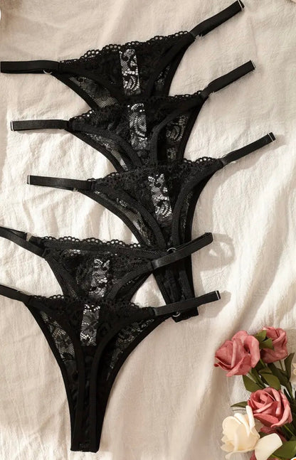 Chérie Lace Thong – Black Beauty Edition