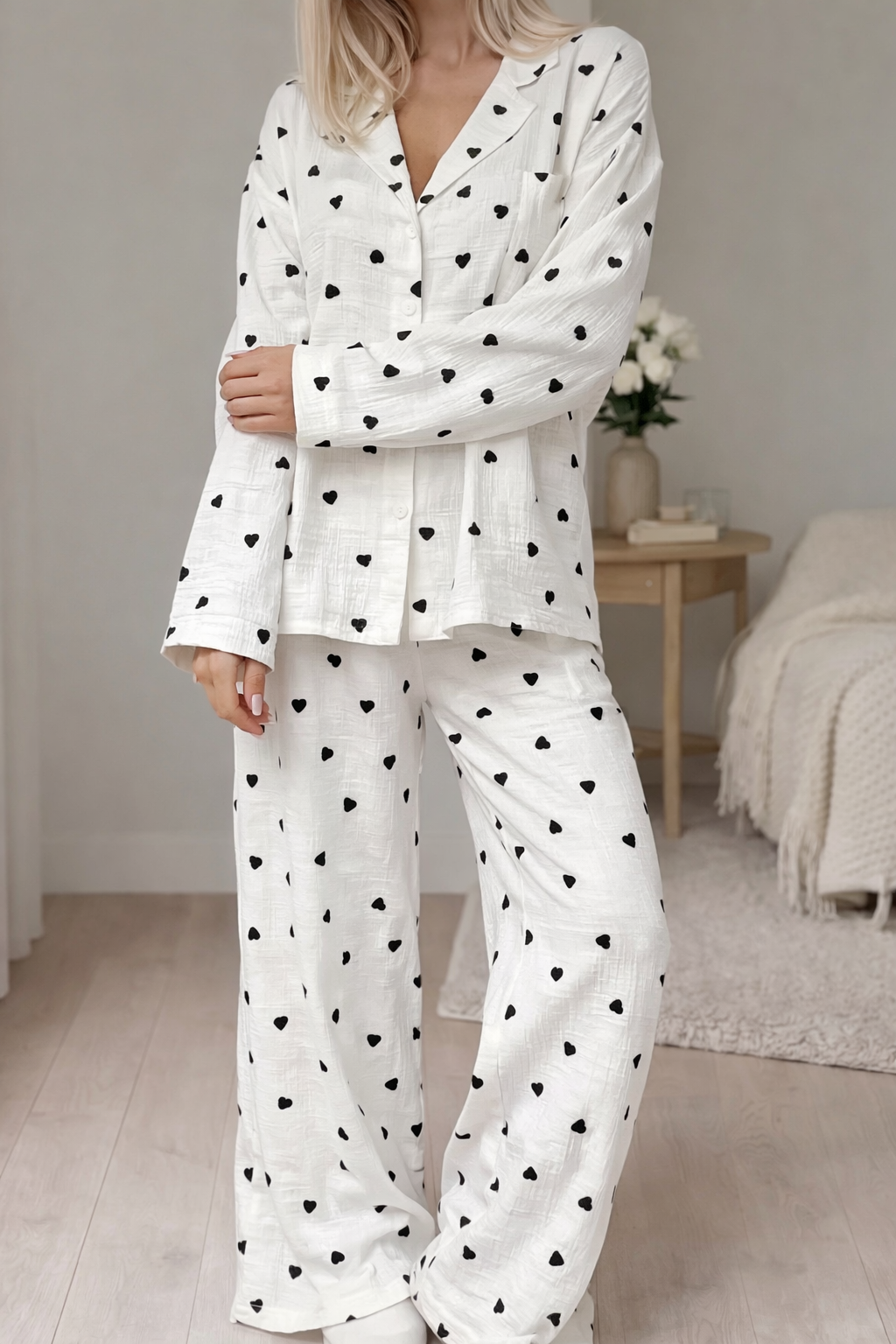 Herzchen-Pyjama Set