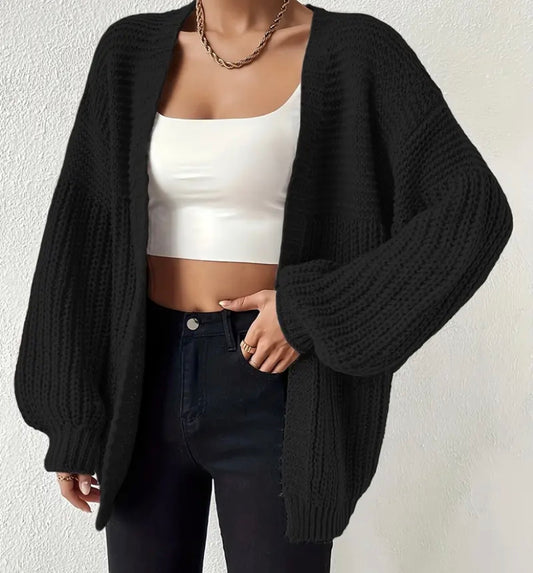Cozy Wrap Cardigan Schwarz