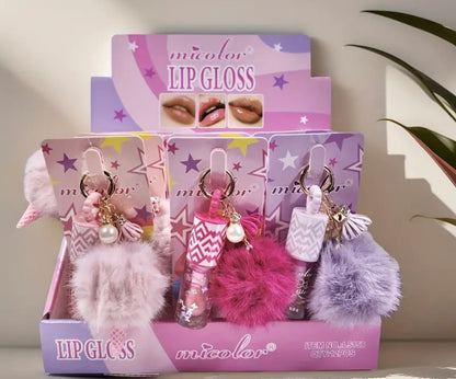 PomPom Lip Gloss Keychain