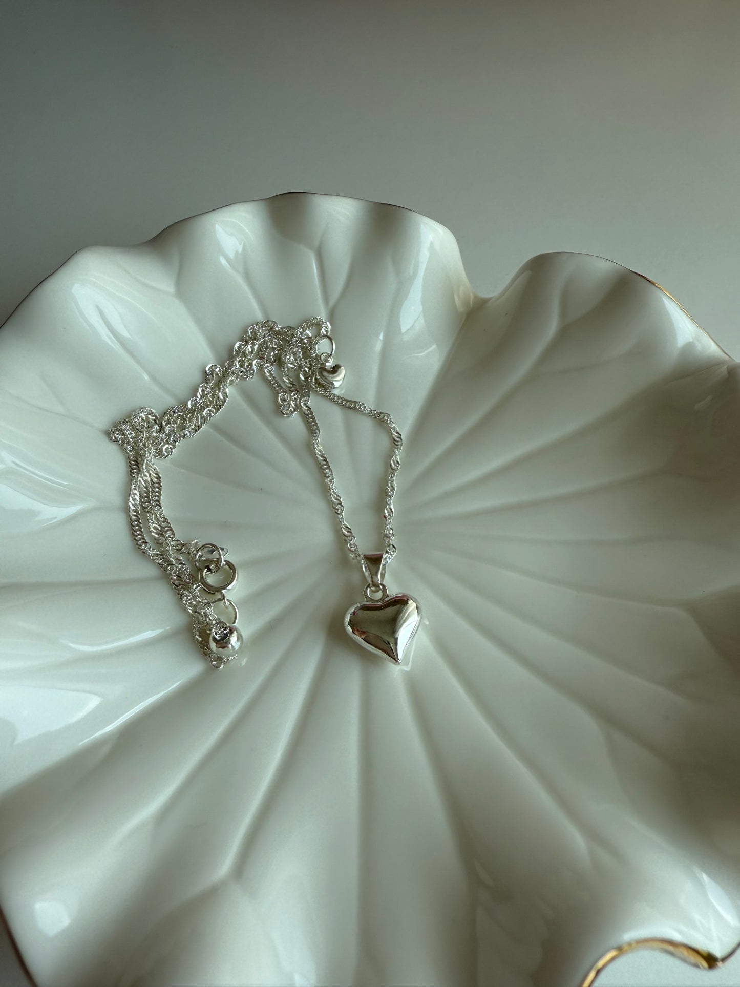 Silvery Heart Necklace