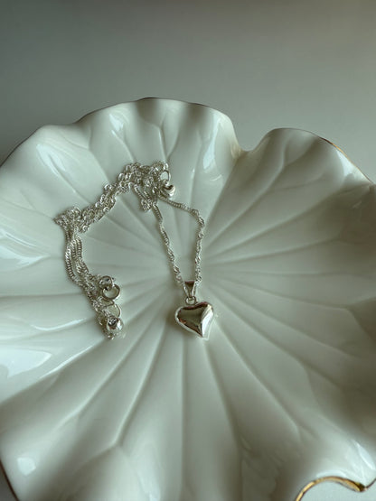 Silvery Heart Necklace