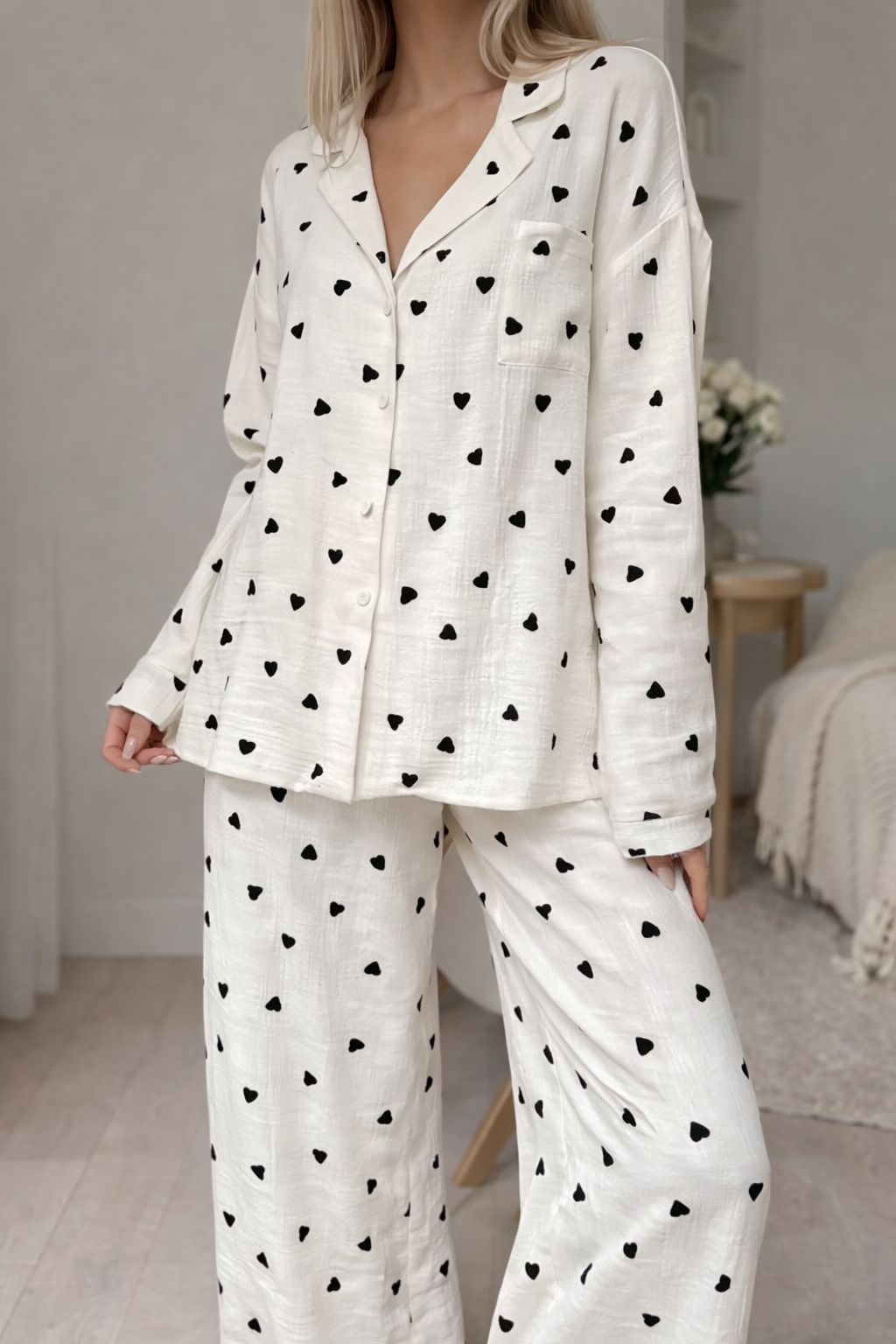 Herzchen-Pyjama Set