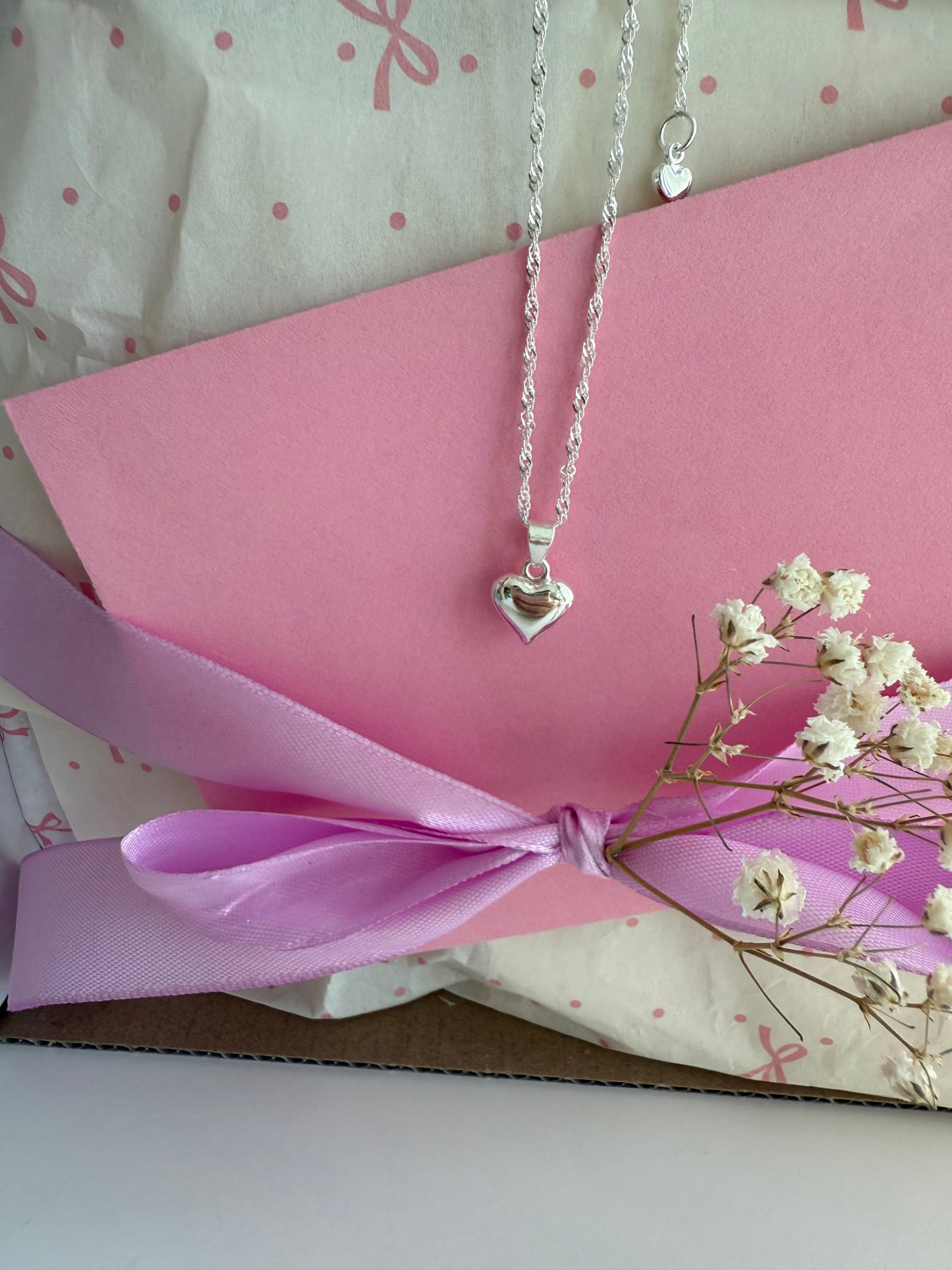 Silvery Heart Necklace