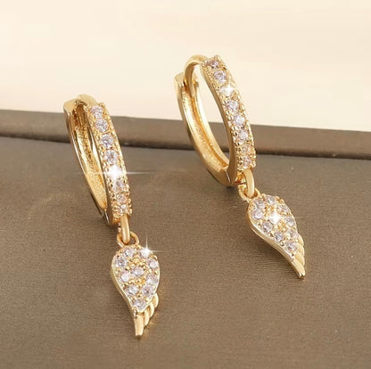 Golden Angel Wing Hoops