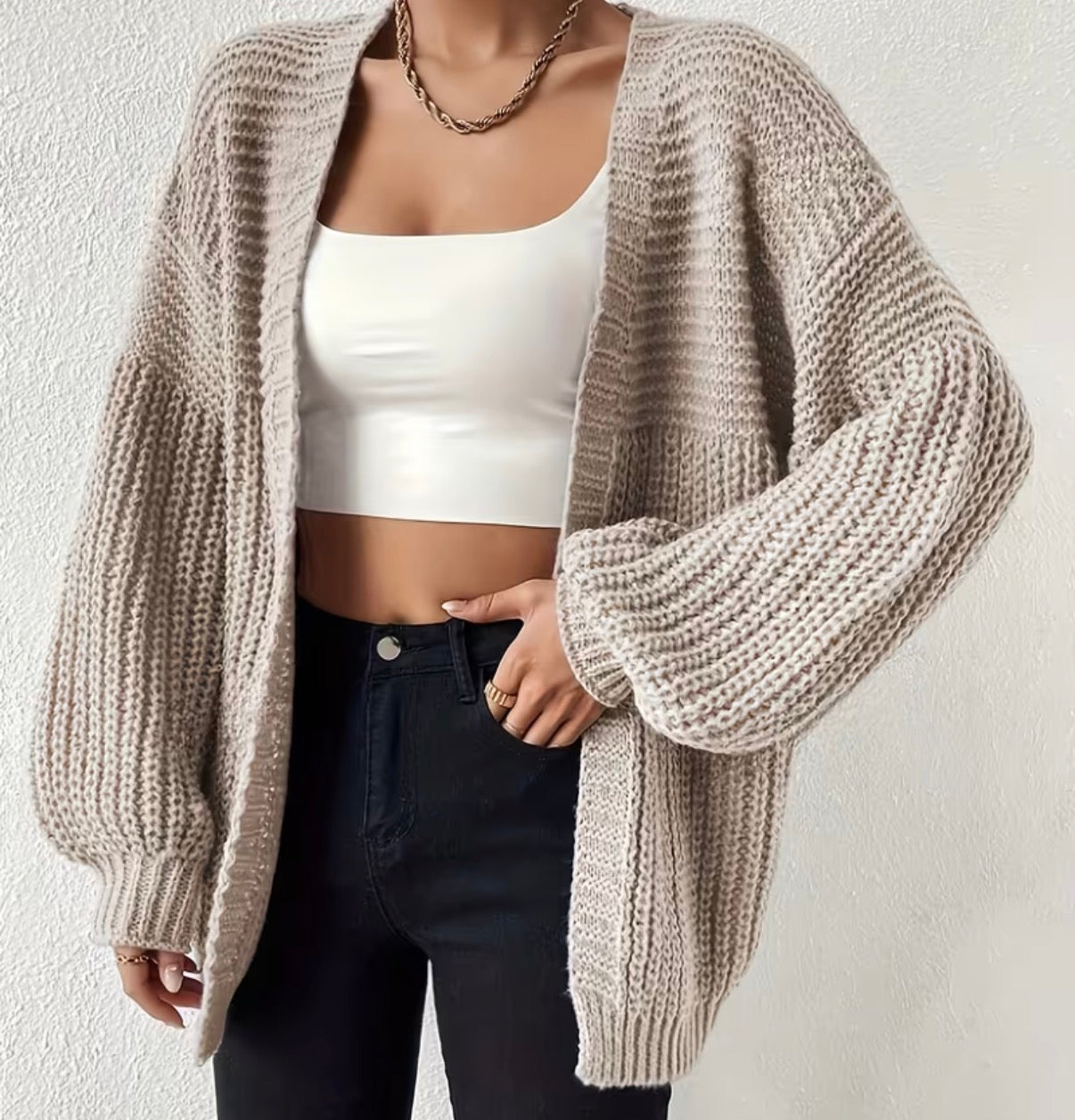 Cozy Wrap Cardigan Creme