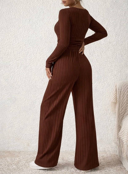 Ribbed Lounge Set – Chocolate Brown Edition