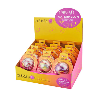 BUBBLE T Bath Fizzer Stimulate – Wassermelone & Zitrone Badebombe 150g