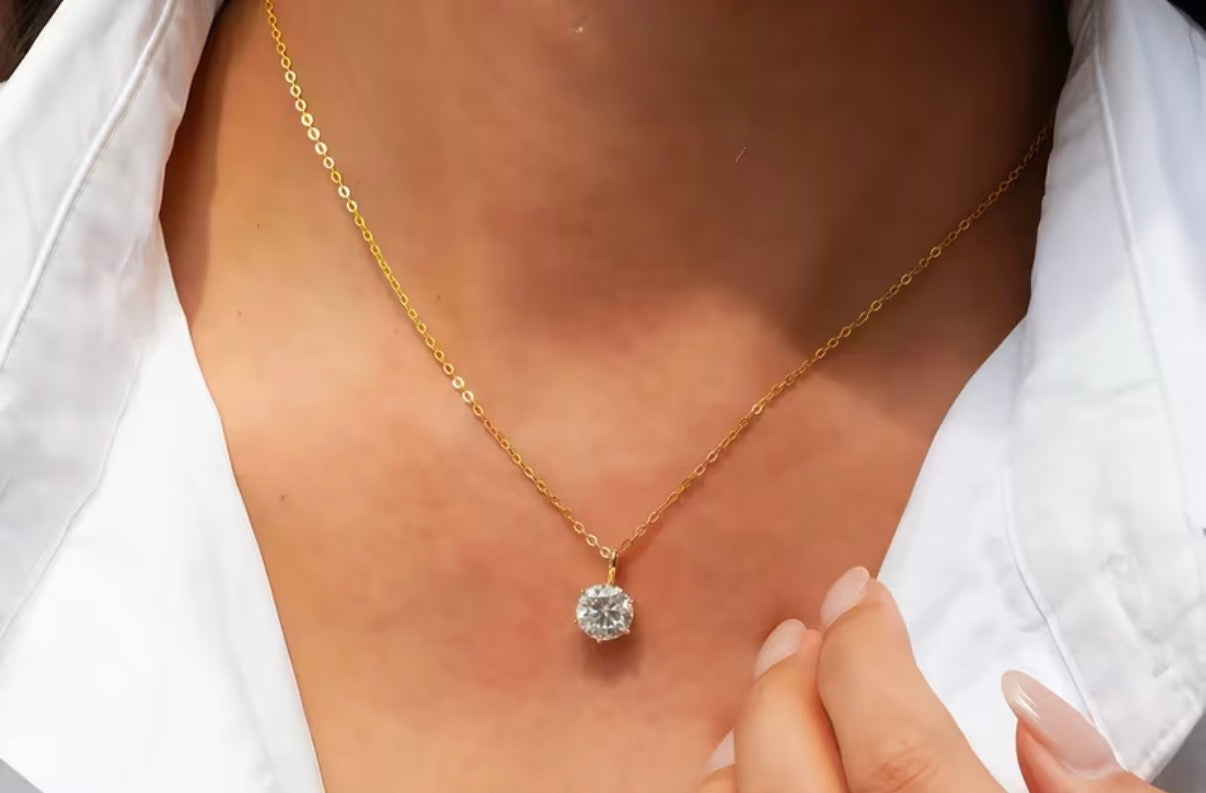 Crystal Solitaire Necklace