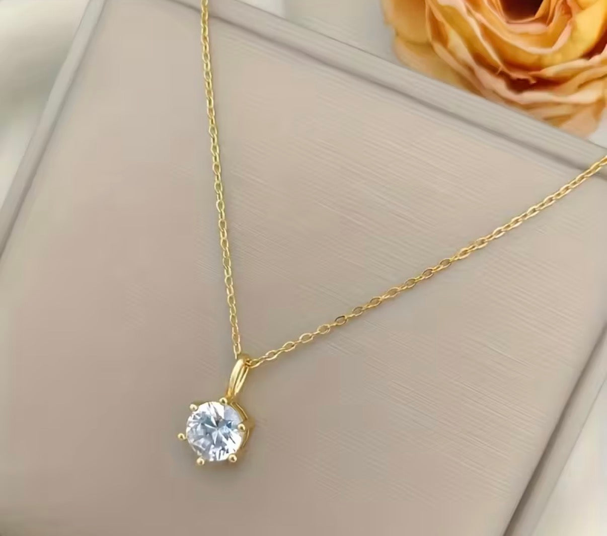 Crystal Solitaire Necklace