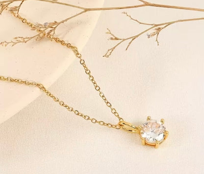 Crystal Solitaire Necklace