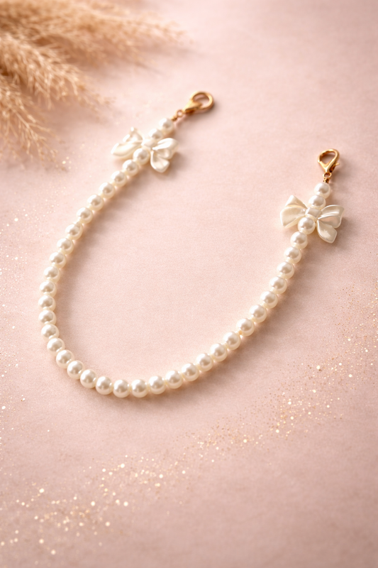 Pearl Bow Bag Charm