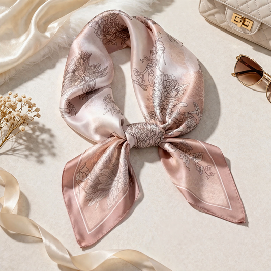 Blush Bloom Silk Scarf