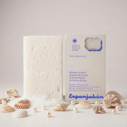 ESPONJABÓN Mother of Pearl – 2-in-1 Seife mit Perlmutt für Glow