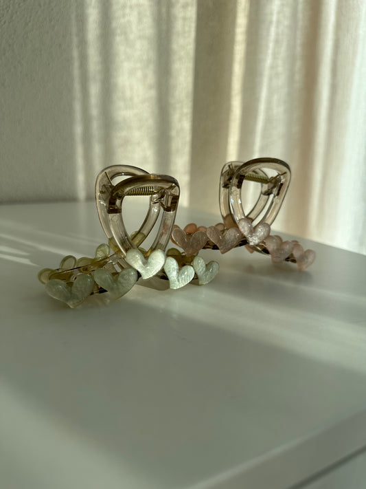 Crystal Heart Clip