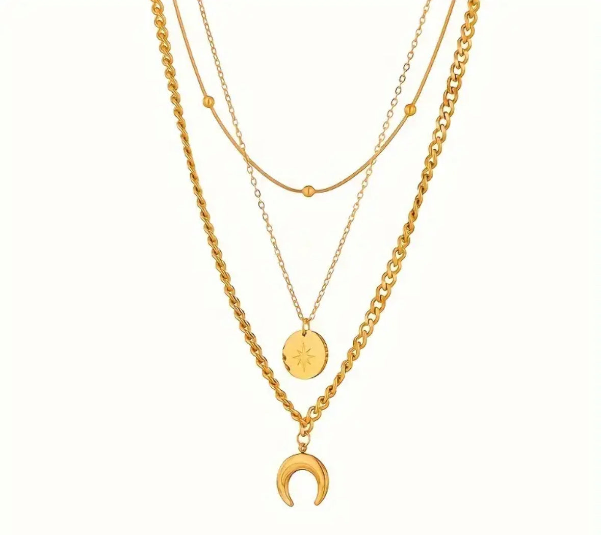 Luna Necklace – Mystische Eleganz mit Sonne, Mond & Sternen